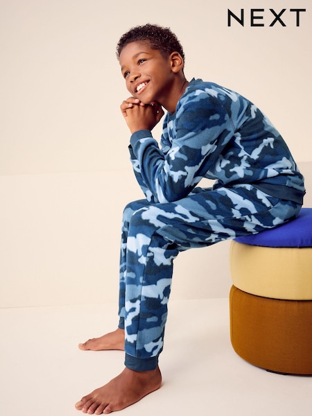 Navy Camouflage Single Soft Touch Fleece With Elastane (3-16yrs) (N99105) | AED56 - AED74