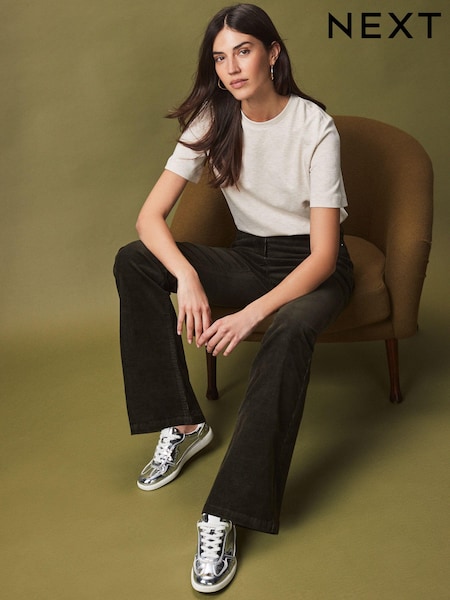 Green Cord Flared Trousers (N99402) | €39