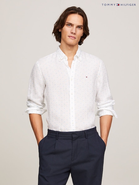 Tommy Hilfiger Blue Linen Dot Shirt (N99587) | €70