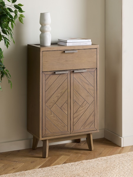 Natural Tetbury Solid Oak and Veneer Space Saving Small Slim Sideboard (N99958) | €430