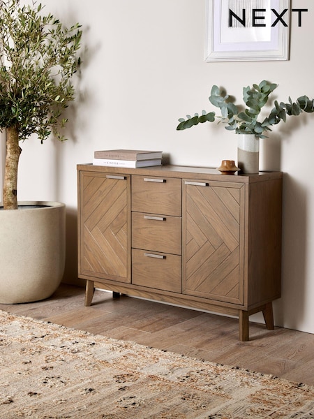 Natural Tetbury Solid Oak and Veneer Space Saving Large Slim Sideboard (N99963) | €725