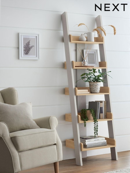 Dove Grey Malvern Oak Effect Narrow Ladder Shelf (N99998) | €275