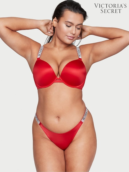 Victoria's Secret Lipstick Red Shine Strap Plunge Push Up Bra (P20287) | €68