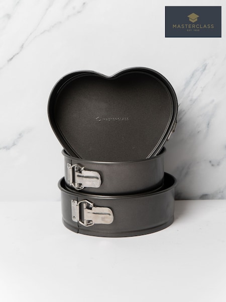 Masterclass Set Of 3 Non-stick Spring Form Loose Base Cake Pans