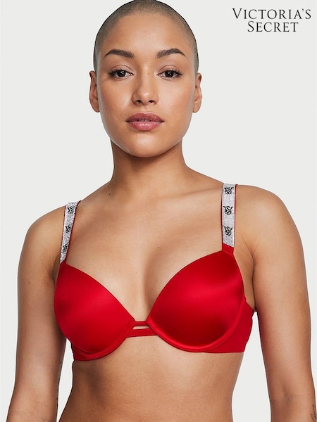 Victoria's Secret Lipstick Red Monogram Push Up Shine Strap Bra (P22655) | €68