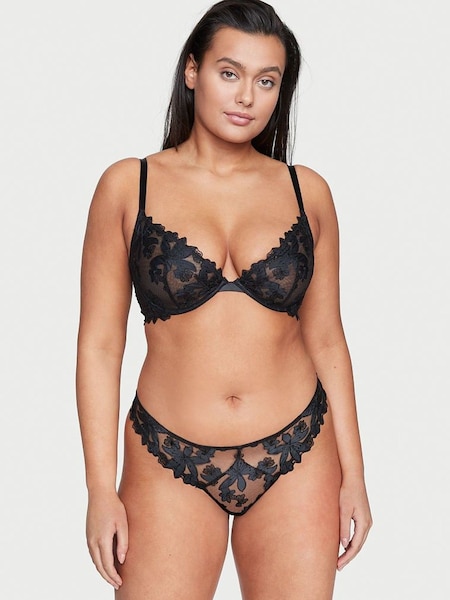 Victoria's Secret Black Embroidered Unlined Demi Bra (P23543) | €26