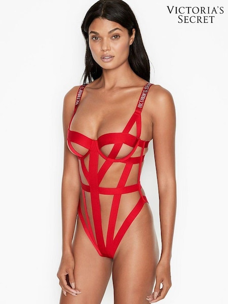Victoria's Secret Lipstick Red Strappy Unlined Bodysuit (P25735) | €48