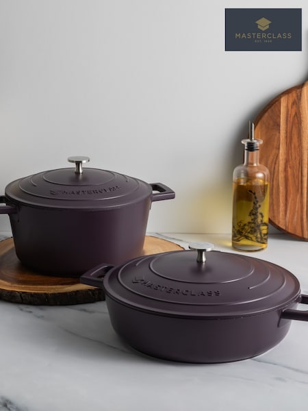 Masterclass Set Of 2 Cast Aluminium Casserole Dishes