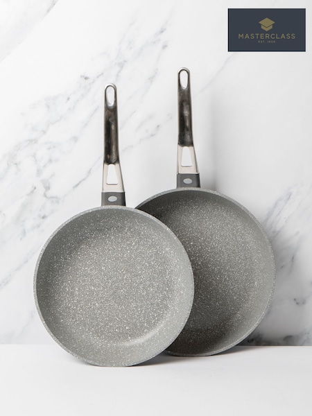 Masterclass Set Of 2 Non-stick Cast Aluminium Frying Pans