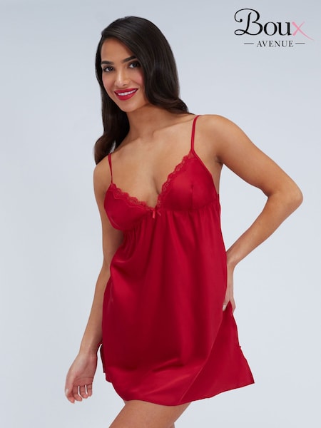 Red - Boux Avenue Kaya Satin Chemise