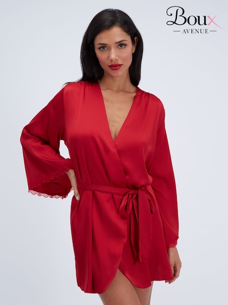 Red - Boux Avenue Kaya Satin Short Robe