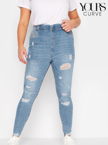Синий - Yours Curve Jenny Destroyed Jegging (P38984) | €18