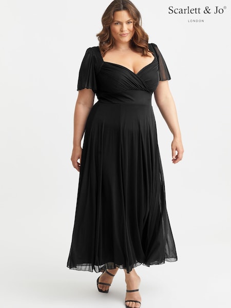 Черный - Scarlett & Jo Kemi Bolero Wrap Bodice Maxi Dress (P39326) | €53