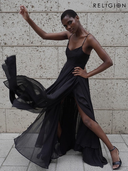 Religion Black Infamous Olsen Full Layer Maxi Dress (P40125) | 346 QAR