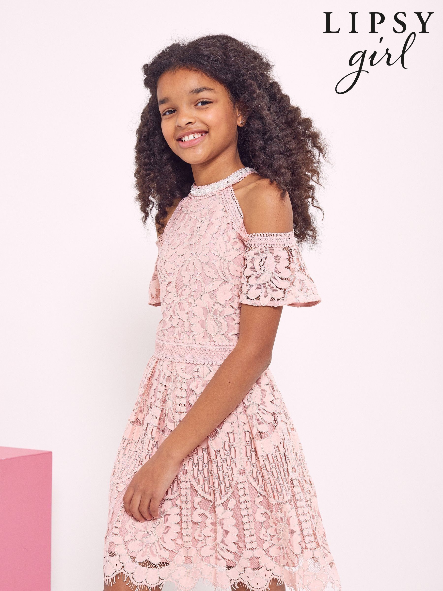 Lipsy lace cold shoulder top clearance