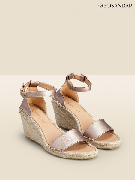 Sosandar Gold Poesy Sandal Weddge Espadrille (P47349) | €39