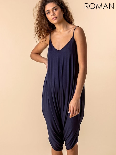 Roman Navy Cropped V-Neck Hareem Jumpsuit (P47604) | €22