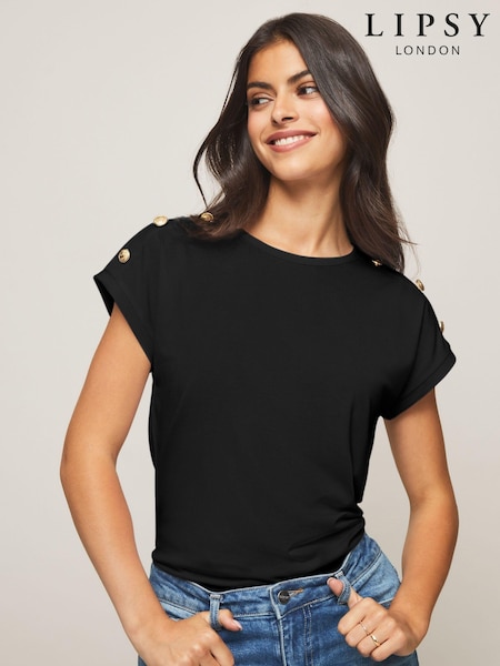 Lipsy Black Round Neck T-Shirt (P49411) | €23