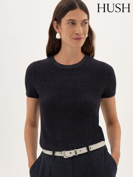 שחור - Hush Elarae Supersoft Crew Neck T-shirt