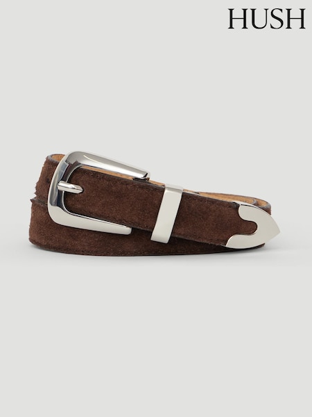 Marrón - Hush Zinnia Suede Western Belt