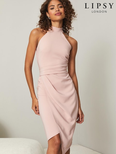 Lipsy Halter Neck Asymmetric Bodycon Dress (P49916) | 18 €