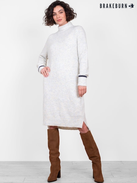 Brakeburn Grey Lagon Knitted Jumper Dress (P50788) | €46