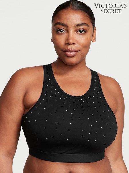 Victoria's Secret Black Scattered Shine Bralette Low Impact T-Shirt Bra (P57963) | €14.50