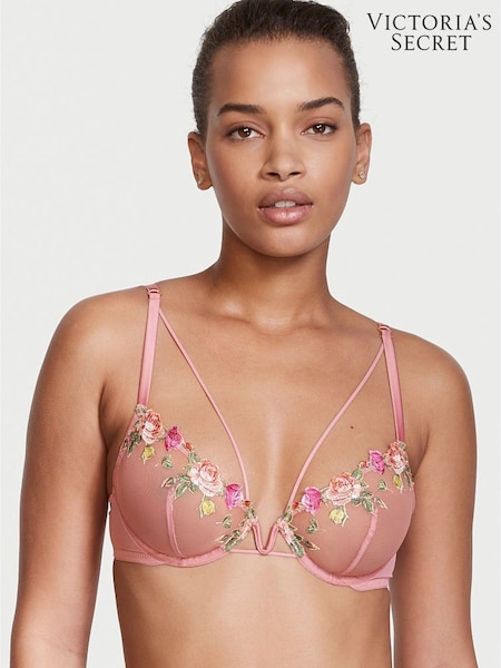 Victoria's Secret Dusty Rose Pink Unlined Rose Embroidered Demi Bra (P59336) | €22.50