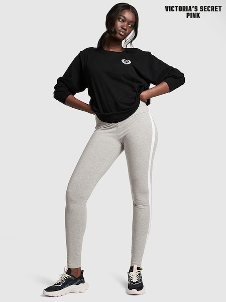 Victoria's Secret PINK Heather Charcoal Grey Cotton Side Stripe Legging (P61241) | €17.50