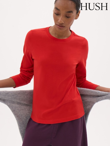 Красный - Hush Slim Long Sleeve T-shirt