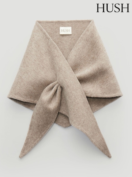 Natural - Hush Holden Double Face Triangle Scarf