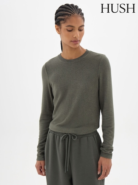 Green - Hush Elarae Supersoft Crew Neck Long Sleeve Top