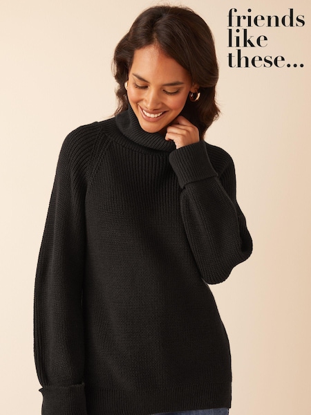 Black - Friends Like These Roll Neck Jumper (P63938) | 160 LEI