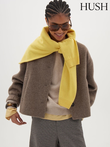 棕色 - Hush Rix Pure Wool Double Faced Jacket