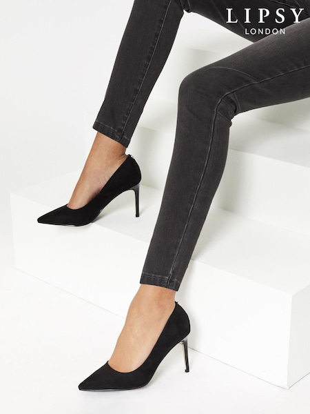 Lipsy Black Wide FIt Comfort Mid Heel Court Shoes (P69028) | €31