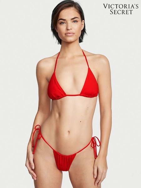 Victoria's Secret Flame Rib Red Tie Side High Leg Bikini Bottom (P69327) | €13.50