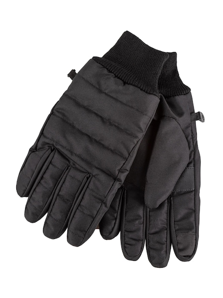 Totes Black Isotoner Mens Water Repellent Padded Glove with Ribbed Cuff (P69781) | €15.50