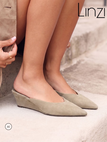 Natural - Linzi Tolerate Wedge Mule Heels