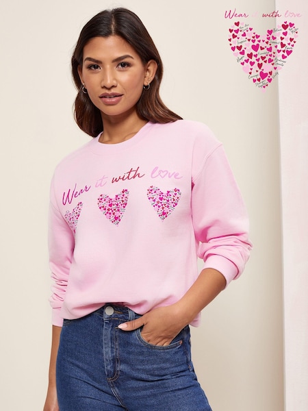 Wear it with Love Pink Hearts Sweatshirt - Women's (P71764) | €20