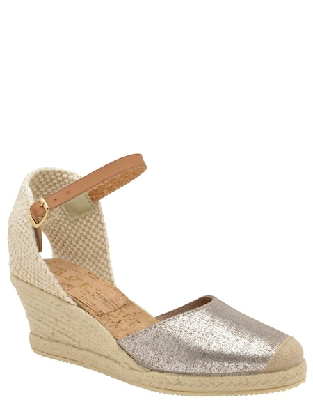 Ravel Silver Ladies Wedge Espadrille Sandal (P74533) | € 27