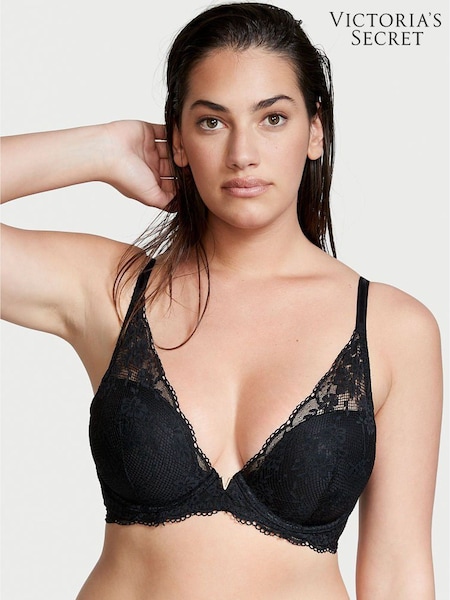 Victoria's Secret Black Lace Half Pad Plunge Bra (P74812) | €20.50