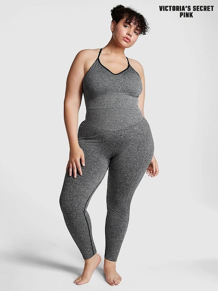 Victoria's Secret PINK Pure Black Marl Cropped Low Impact Sports Bra (P75211) | €15