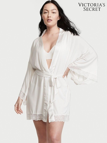 Victoria's Secret Coconut White Modal Lace Robe (P75398) | €63