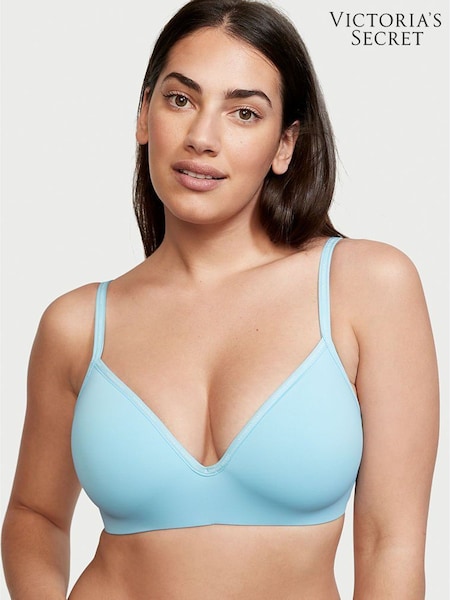 Victoria's Secret Breaker Blue Smooth Logo Strap Lightly Lined Non Wired T-Shirt Bra (P75869) | €17