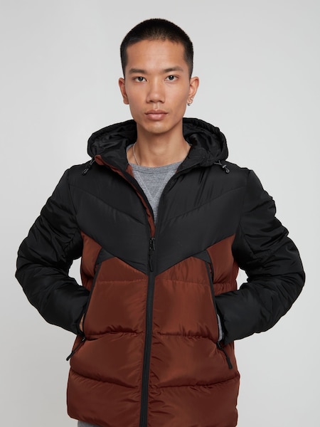 Blend Red Retro 2 Coluor Puffa Coat (P78195) | €36.50