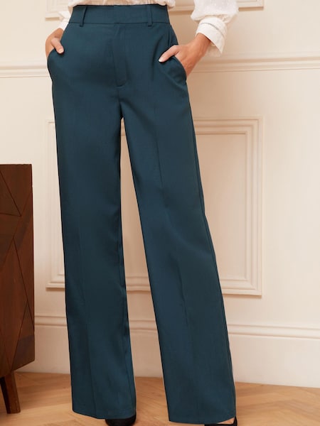 Love & Roses Forest Green High Waist Wide Leg Tailored Trousers (P79340) | €30