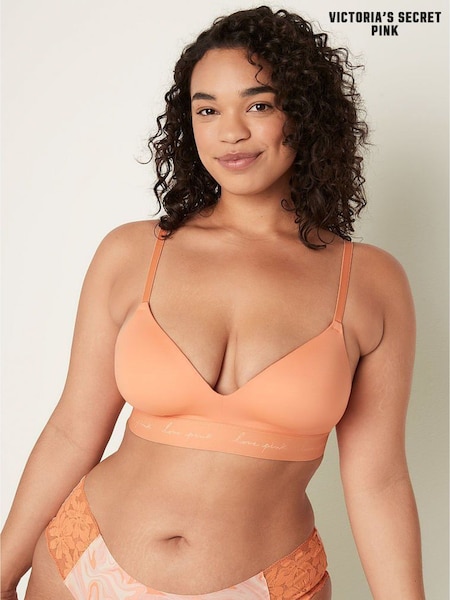 Victoria's Secret PINK Coral Cream Orange Smooth Lightly Lined Non Wired T-Shirt Bra (P80337) | €11.50