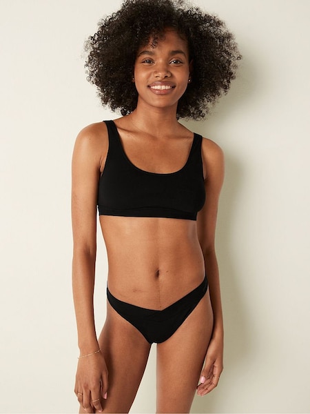 Victoria's Secret PINK Black Cotton Thong Knickers (P80344) | €10.50