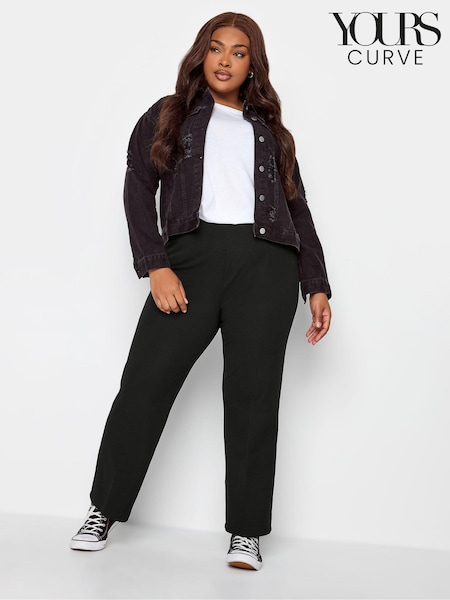 Yours Curve Black Bootcut Ponte Rib Trouser (P81487) | €13.50