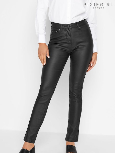 PixieGirl Petite Black Ava Stretch Faux Leather Look Jeans (P83187) | €22